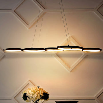 Roman 40.75" Bohemian Coastal Iron Linear Integrated LED Pendant - JONATHAN Y